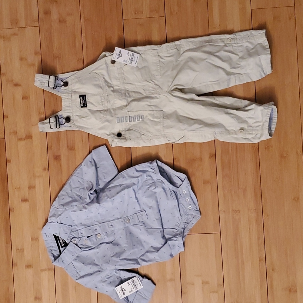 Osh Kosh 24 month overall set, new with tags